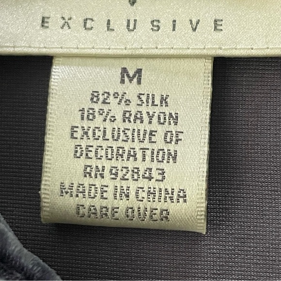 Neiman Marcus Vintage Silk Blend Cardigan Size Medium | Blue | Velvet Feel - Picture 8 of 11